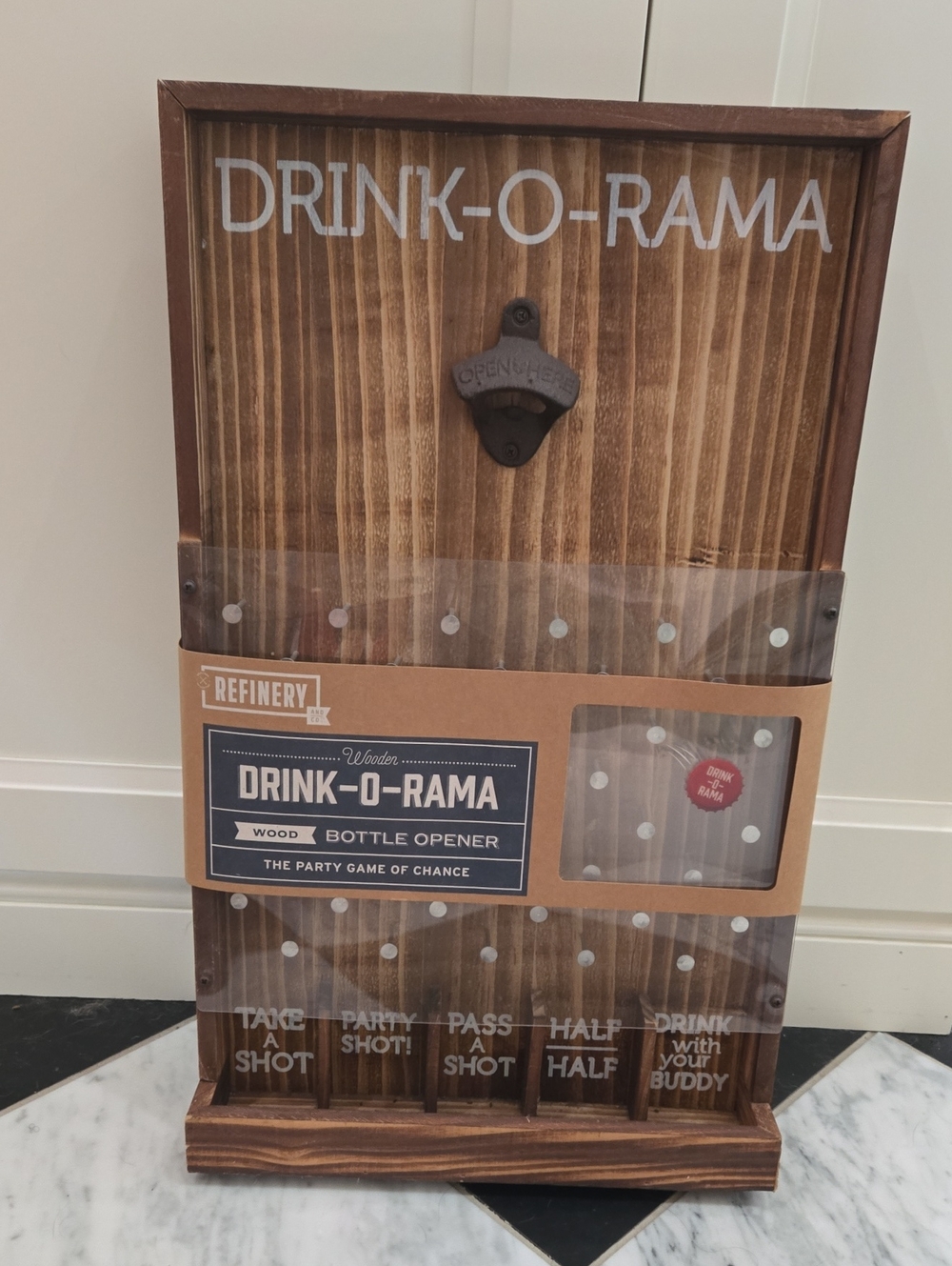 Drink-O-Rama Wooden Bottle Opener Game - Man Cave Game